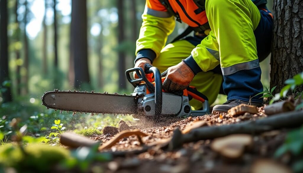 découvrez pourquoi le port du pantalon anti-coupure est indispensable lors des travaux d'élagage et tronçonnage, même pour couper une simple branche, afin d'assurer votre sécurité.