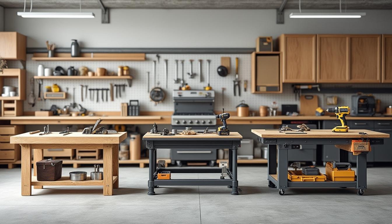 L&rsquo;établi idéal : Comment choisir entre un modèle fixe en bois, un établi pliant ou un support multifonction ?