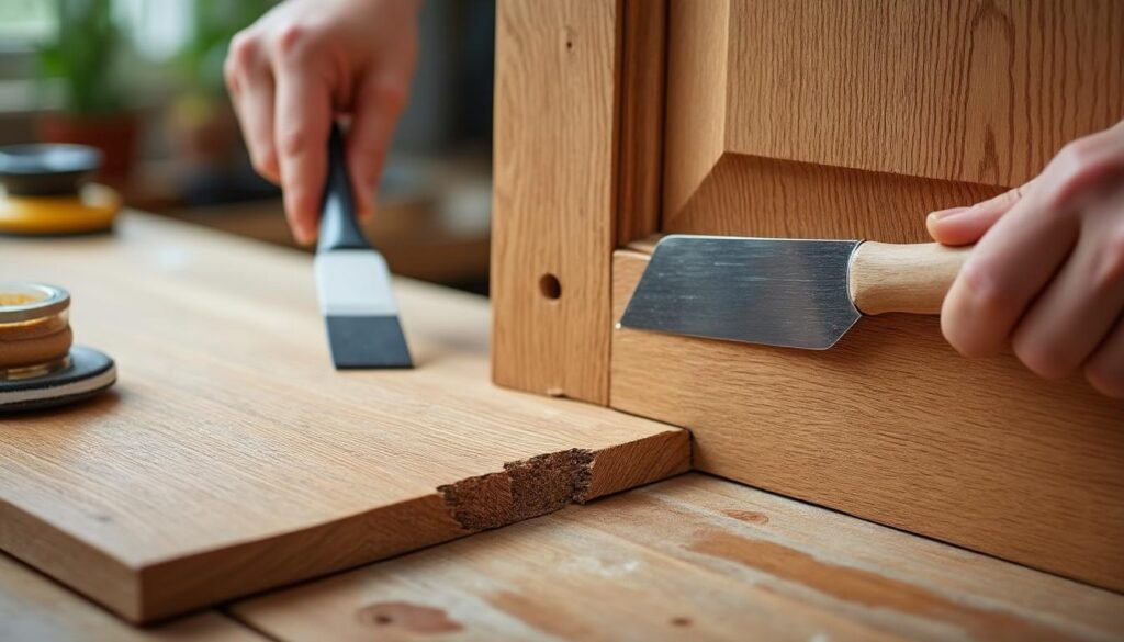 découvrez nos conseils pratiques pour reboucher un trou dans une porte en bois ou réparer un éclat sur un plan de travail stratifié, et redonnez un coup de neuf à vos surfaces en toute simplicité.