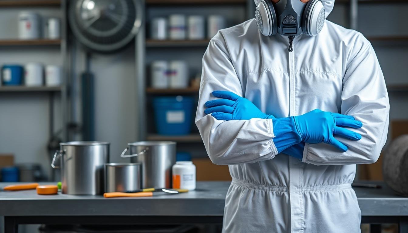 Peinture et Produits Chimiques : S&rsquo;habiller pour ne pas s&rsquo;intoxiquer (combinaisons jetables et gants en nitrile)