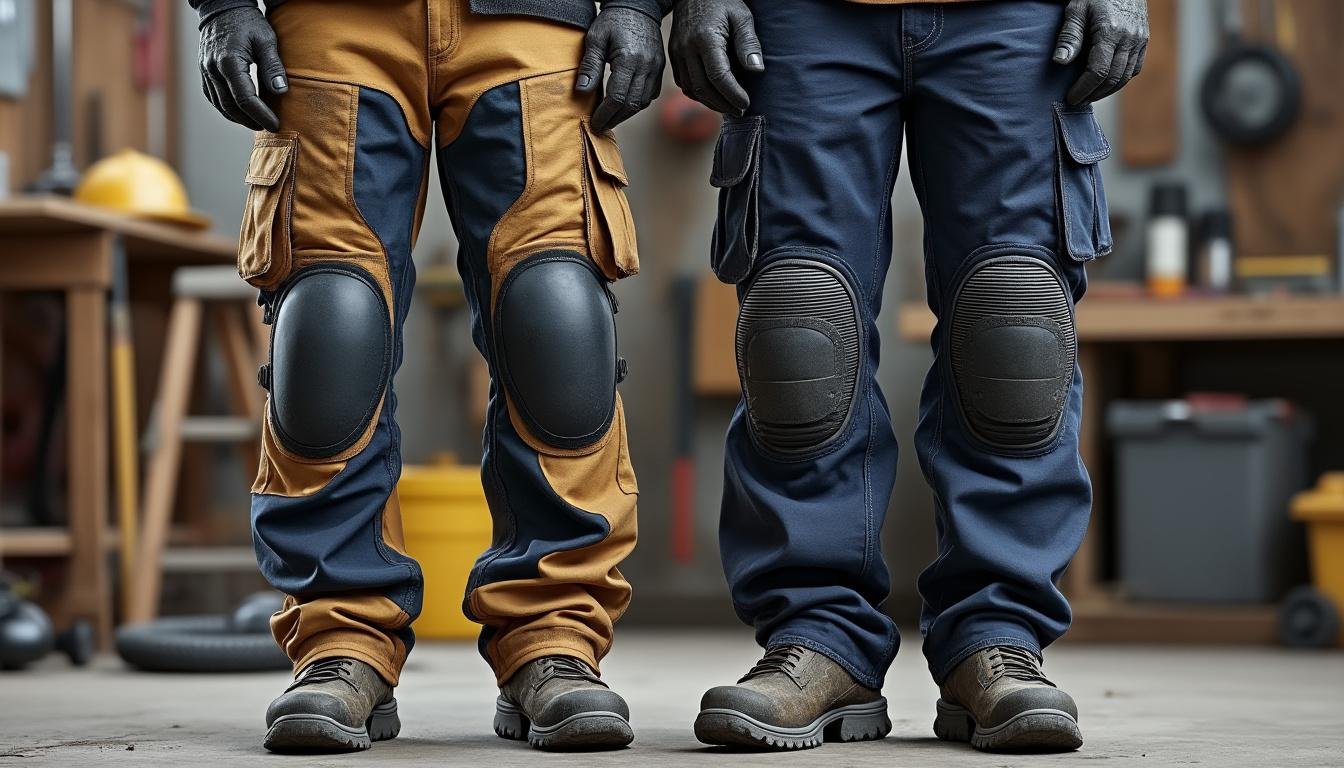 Vêtements de travail : Pantalon à genouillères intégrées vs genouillères amovibles, le match du confort