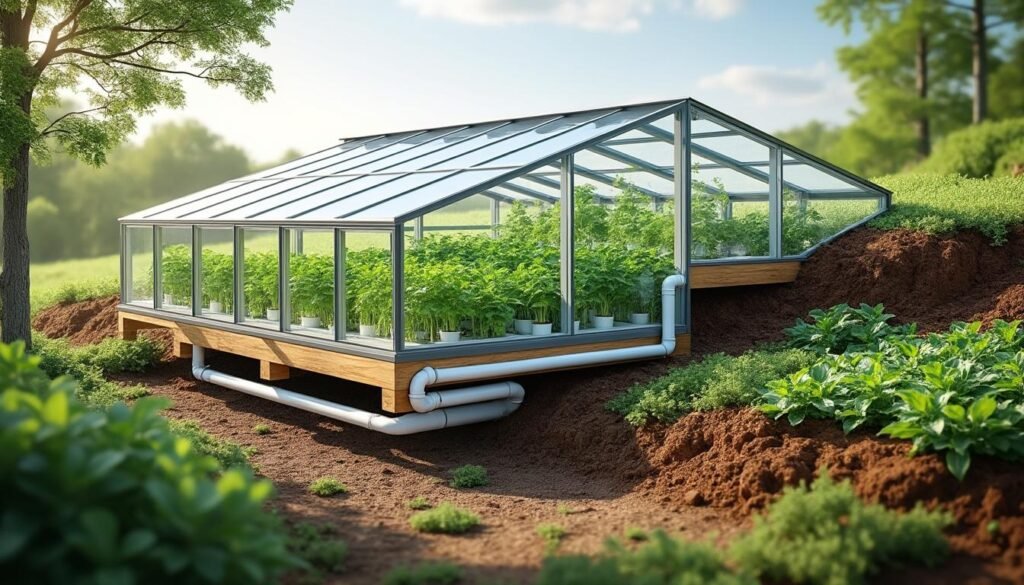 apprenez à concevoir des plans détaillés pour construire une serre enterrée walipini performante et durable, optimisant la température et l'humidité pour une culture toute l'année.